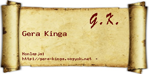 Gera Kinga névjegykártya